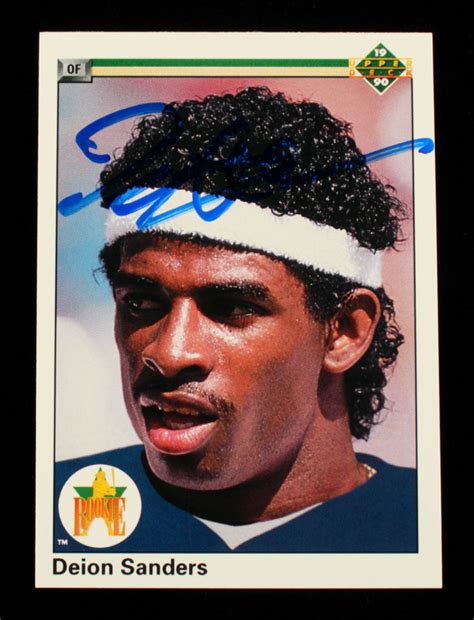 Deion Sanders Signed 1990 Upper Deck 13 Beckett Hologram Pristine Auction