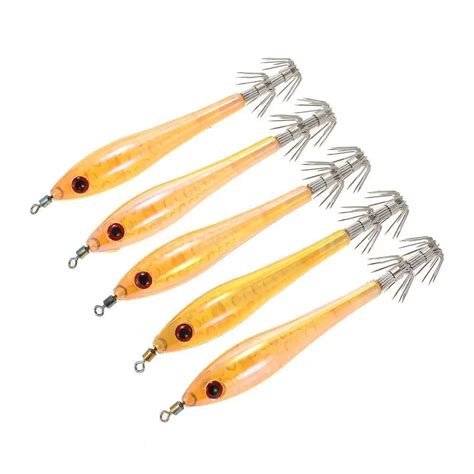 5pcs Luminous Squid Jigs Hard Fishing Lures Squid Jig Lure Bait 10cm/6g-in Fishing Lures from ...