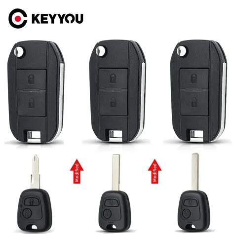 Keyyou Flip 2 Tasten Remote Autos Chl Ssel Shell Case F R Citroen C1