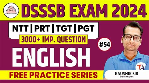 DSSSB 2024 English 3000 Important Questions English For DSSSB NTT