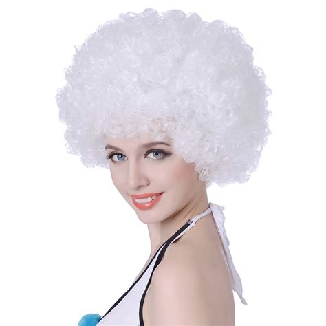 Aicker Short Kinky Curly Afro Wig For Women Men 70s Synthetic Heat Resistant Wigs Funny Party