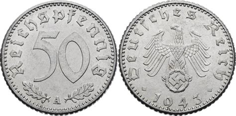 Drittes Reich 50 Reichspfennig 1943 A Kursmünze 1939 1944 vz MA Shops