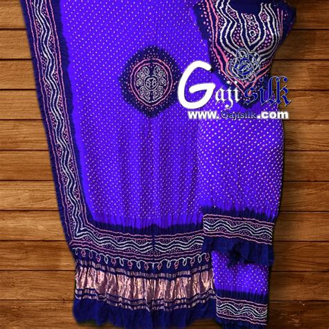 Rama Navy Bandhani Pure Gaji Silk Dress Material GAJI SILK Bandhani