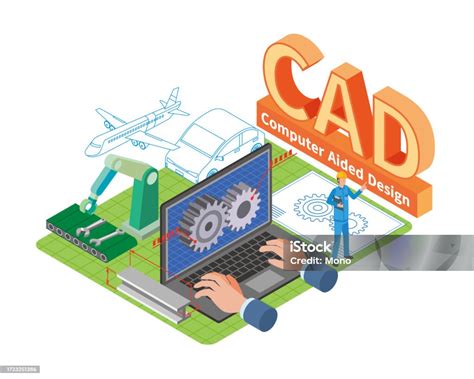 Mechanical Cad Design Stock Illustration - Download Image Now - 3D ...