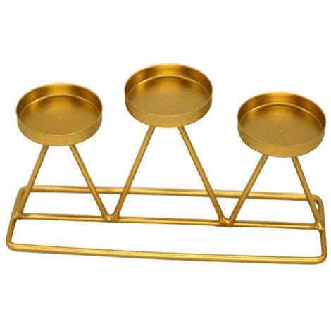 Gold Candle Holder, 3 Metal Pillar Candle Holders, Pillar Candle ...