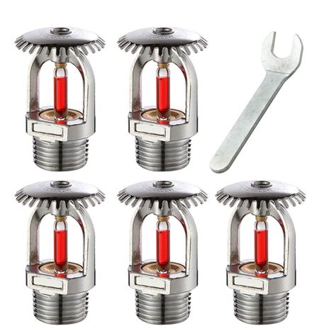 5pc Fire Sprinkler Head 155℉ Upright Sprinklers Head Water Spray Up 68°c Quick Response 12