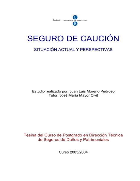 SEGURO DE CAUCIÓN