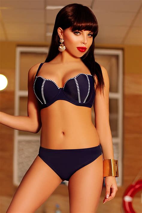 Kostar Sun IV Bikini Oberteil Damen Dunkelblau Weiß Bademode Bikini Oberteile DUmalDU