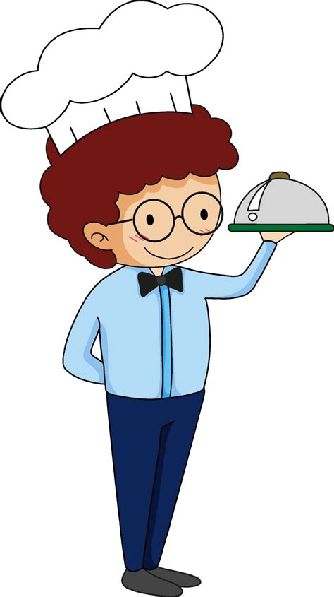 Little waiter serving food cartoon character 1998763 Vector Art at Vecteezy