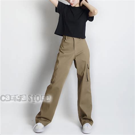 Jual Celana Cargo Wanita Soft Jeans By Caricia Olive Shopee Indonesia