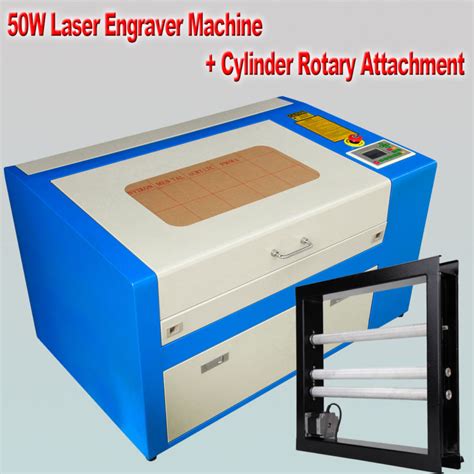 50W CO2 Laser Engraving Engraver Cutter Machine With Cylinder Rotary Attachment for sale from ...