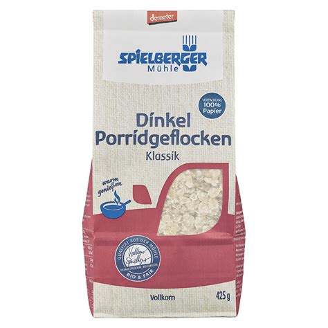 Bio Dinkel Porridgeflocken Klassik Von Spielberger Bei Greenist De