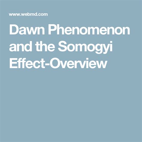 Somogyi Effect Vs Dawn Phenomenon The Difference Explained