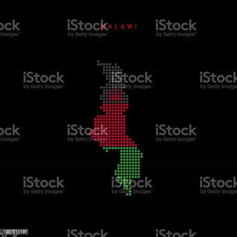 Square Dots Pattern Map Of Malawi Malawian Dotted Pixel Map With Flag