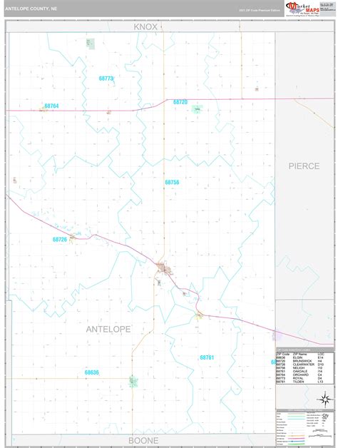 Antelope County Ne Wall Map Premium Style By Marketmaps Mapsales