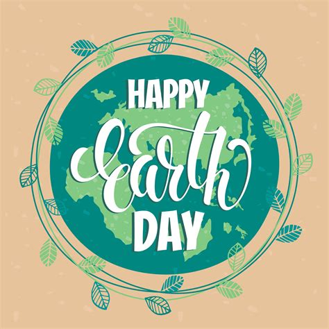 Earth Day Concept With Hand Draw Lettering 295546 Vector Art At Vecteezy