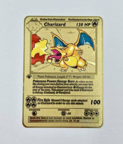 Charizard St Edition Base Set Gold Metal Pokemon India Ubuy