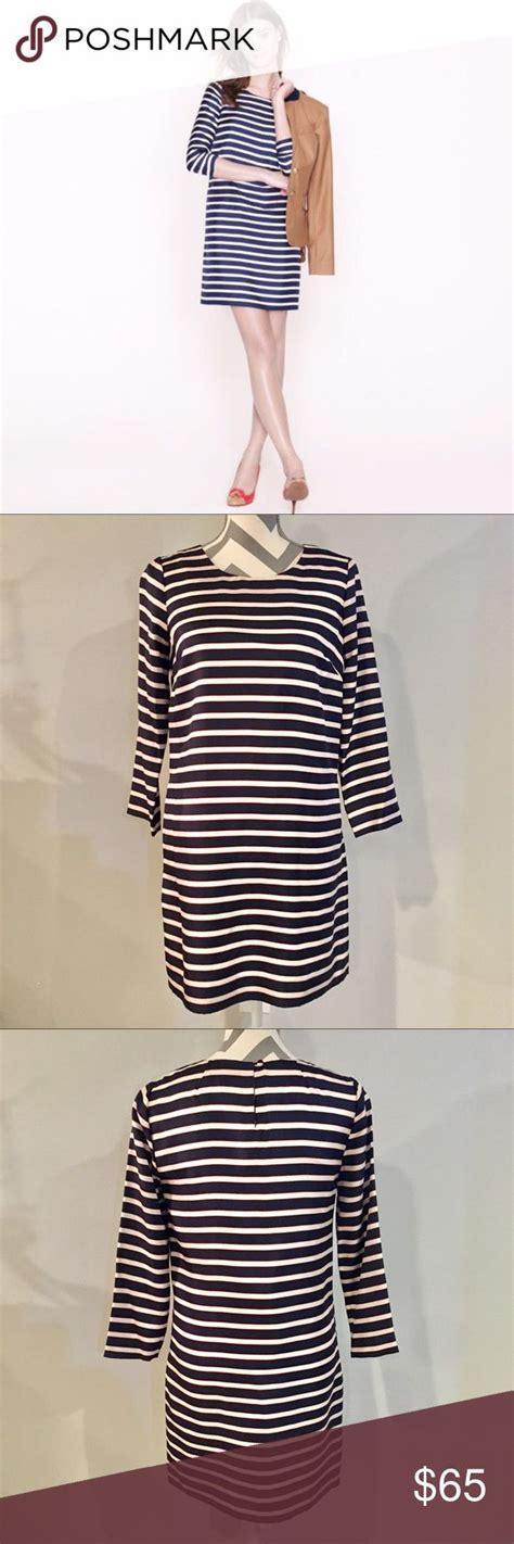 J Crew • Jules Striped Silk Shift Dress • Silk Shift Dress Shift