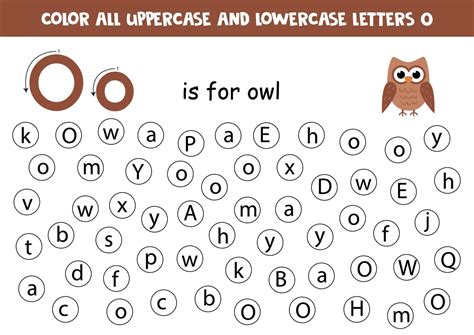 Find And Color All Letters O Alphabet Games For Kids 2171021 Vector