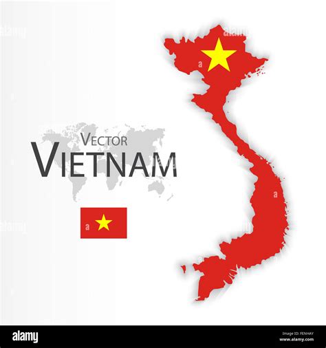 Vietnam Rep Blica Socialista De Vietnam Bandera Y Mapa