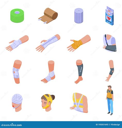 Bandage Icons Set Isometric Style Stock Vector Illustration Of