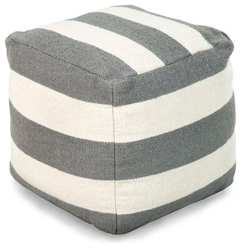 Cotton Stripe Pouf Contemporary Floor Pillows And Poufs By Bliss