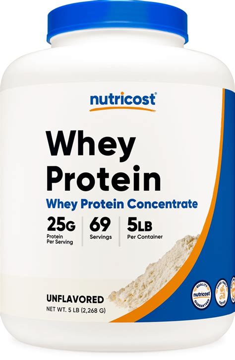 Nutricost Whey Protein Concentrate Powder Unflavored 5 Lbs Vitacost