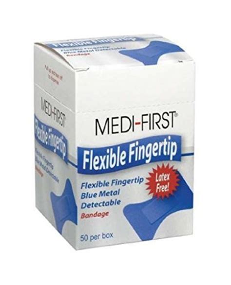 Blue Band Aids Fingertip Bandages Metal Detectable 50 Per Box 20 Boxes Case