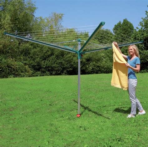 Leifheit Outdoor Linomatic 500 Deluxe With 164ft Rotary Clothesline