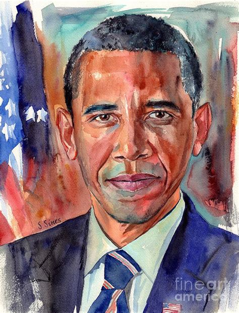 Barack Obama Painting By Suzann Sines Fine Art America