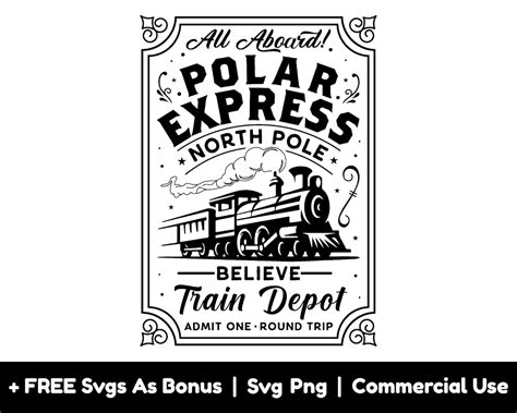 Polar Express Ticket Svg Png Files Train Svg Holiday Svg Etsy