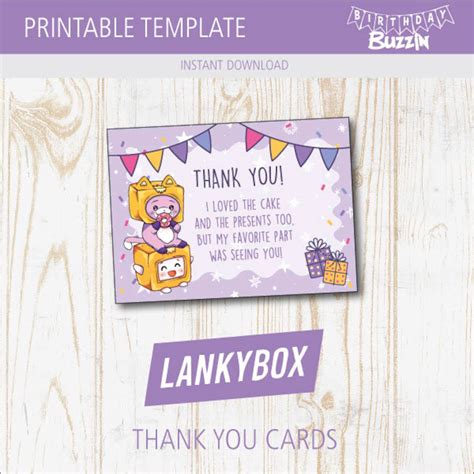 Lankybox Birthday Party Invitations Thank You Cards Etsy Australia