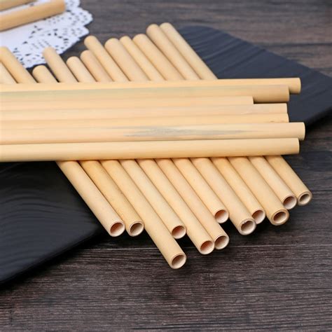 Bamboo Straw Disposable Wood Straw Hotel Coffee Shop Using Customized