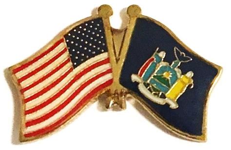 New York Flag Lapel Pin State Single And Double Flag Pins On Sale