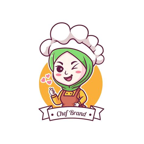 Premium Vector Cute And Kawaii Muslim Female Chef Wearing Hijab Manga