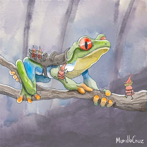 Watercolor frog on Behance