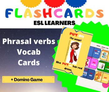 Esl Phrasal Verbs To Put Flash Cards Tpt