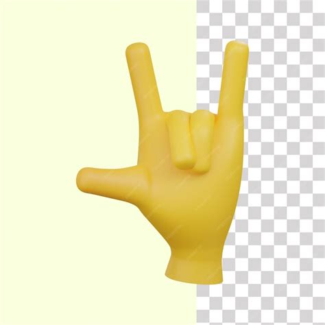 Premium PSD | 3d emoji heavy metal gesture