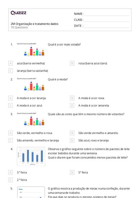 Dados E Gr Ficos Imprim Vel S Rie Planilhas Quizizz