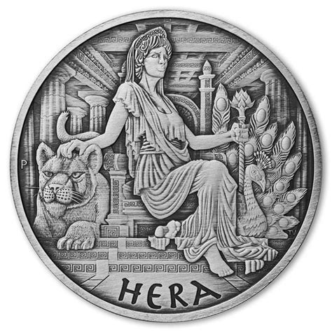 Dollar Gods Of Olympus Hera Tuvalu Oz Silber Antique Finish