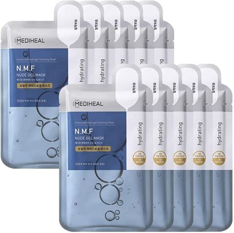 Amazon Mediheal NMF Nude Gel Mask 10 Pack Moisturizing Cooling Hydrating Transparent