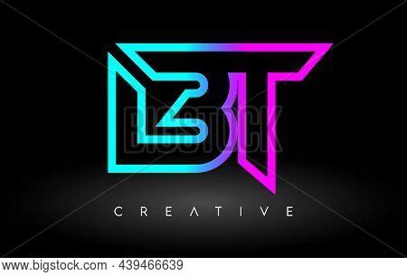 Bt Neon Purple Blue Vector Photo Free Trial Bigstock