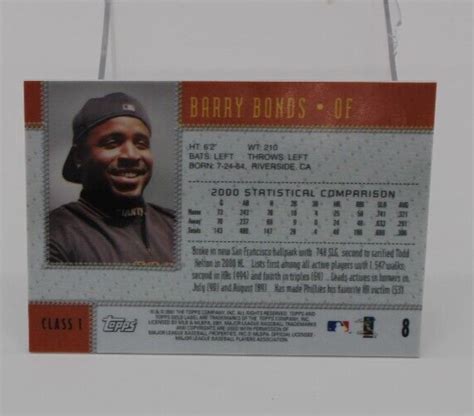 2001 Topps Gold Label Class 1 8 Barry Bonds For Sale Online Ebay