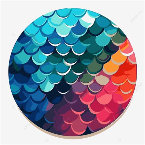 Fish Scale Vector Sticker Clipart Round Circle With Many Colorful Fish