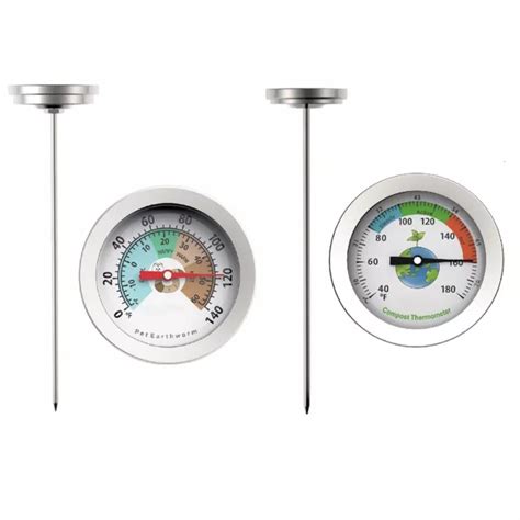 Soil Temperature Probe For Compost Testing Stainless Steel Thermometer