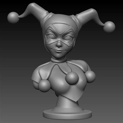 Stl File Bust Posed Harley Quinn 👤 Obj ・3d Printable Model To