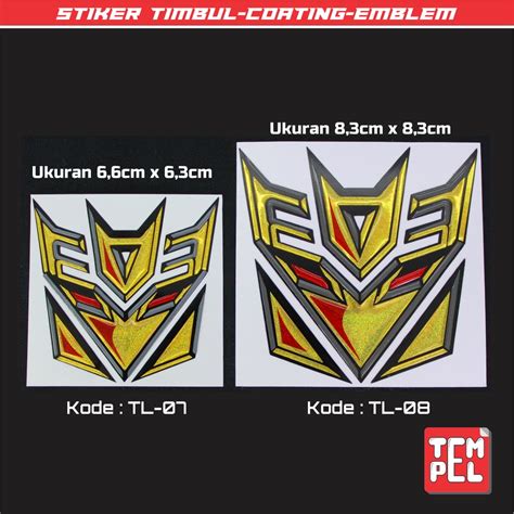 Jual Stiker Timbul Coating Emblem Embos 3D Logo Transformer DECEPTICON