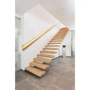 Grt Floating Stairs For Indoor Modern Wooden Invisible Mono Stringer