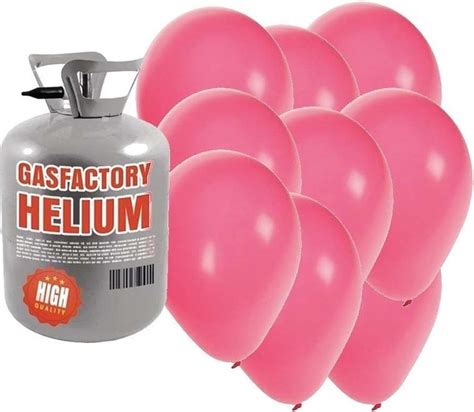 Helium Tank Met 30 Roze Ballonnen Roze Heliumgas Met Ballonnen Voor