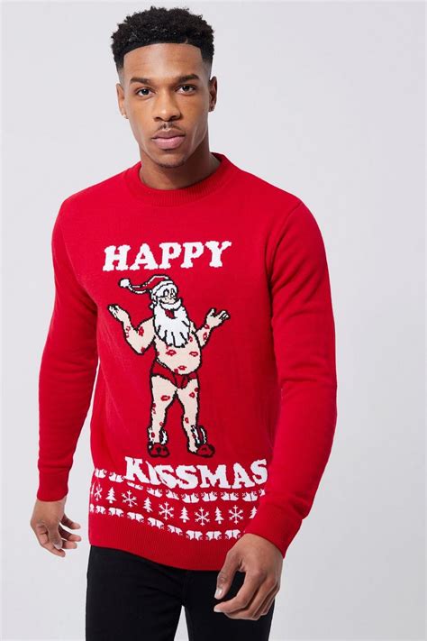 Happy Kissmass Christmas Jumper Boohoo Uk